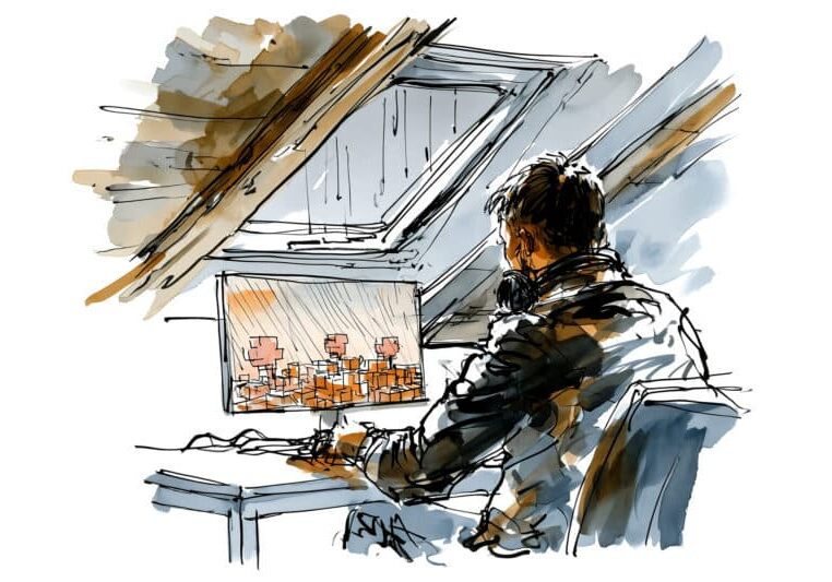 Gamer op zolder