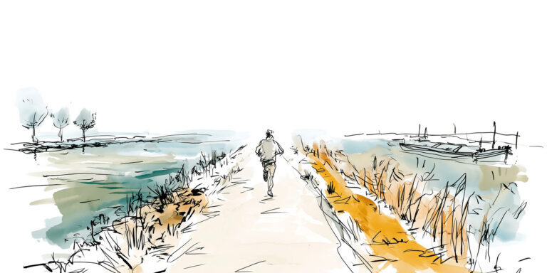 Hardlopen over de dijk