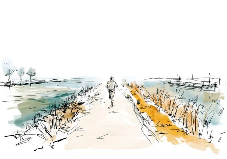 Hardlopen over de dijk