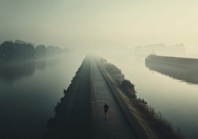 Hardlopen over de dijk