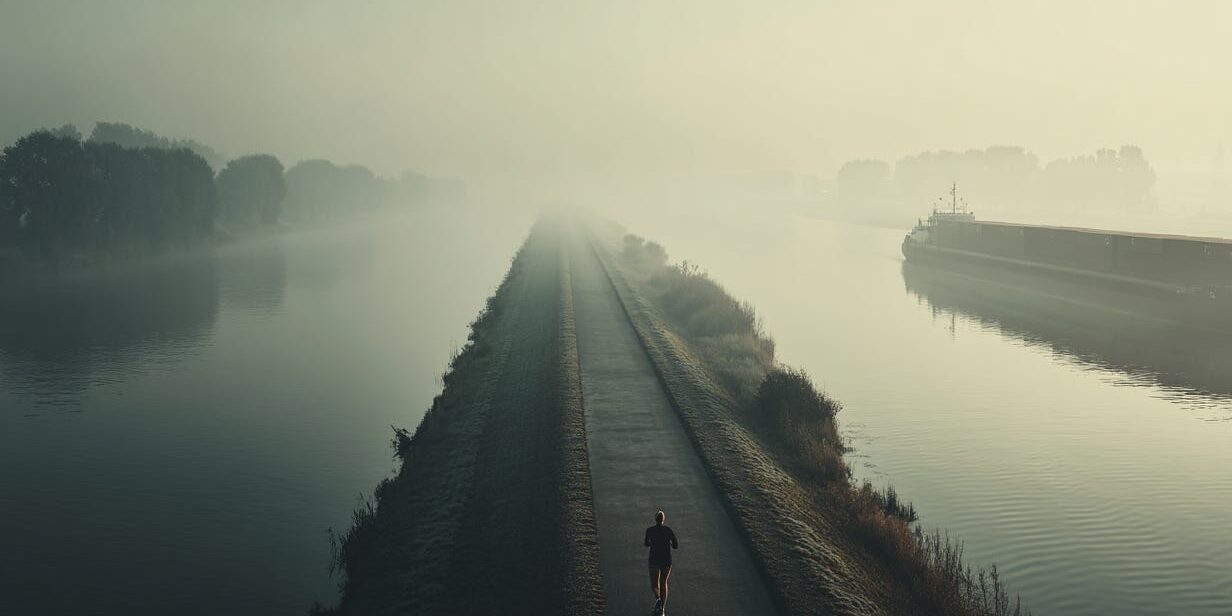 Hardlopen over de dijk