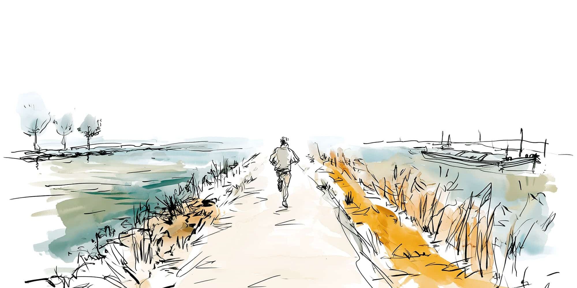 Hardlopen over de dijk