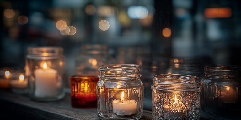 Kaarsjes in de vensterbank