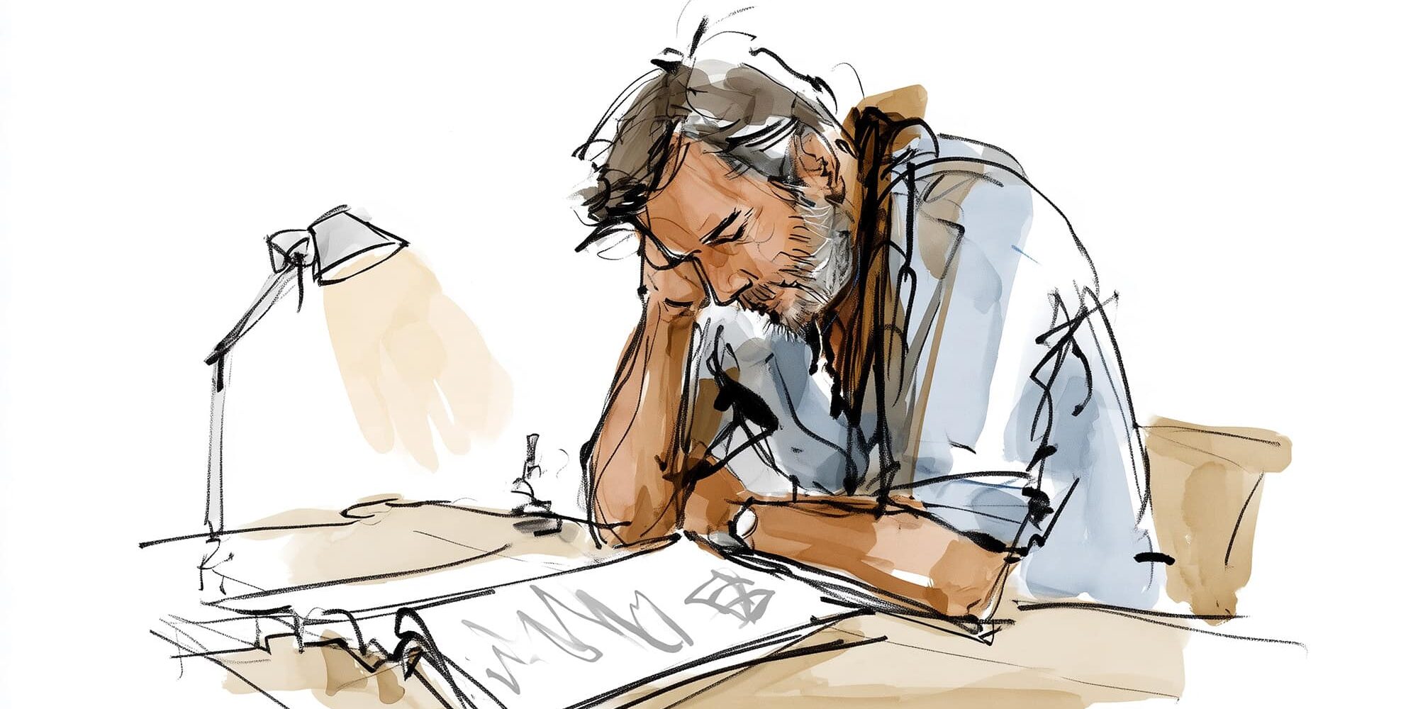 Man leest wetenschappelijk artikel