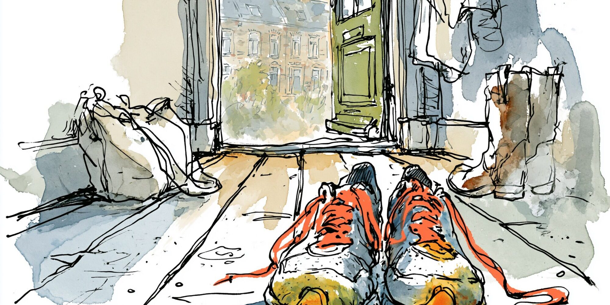 Schoenen bij de voordeur