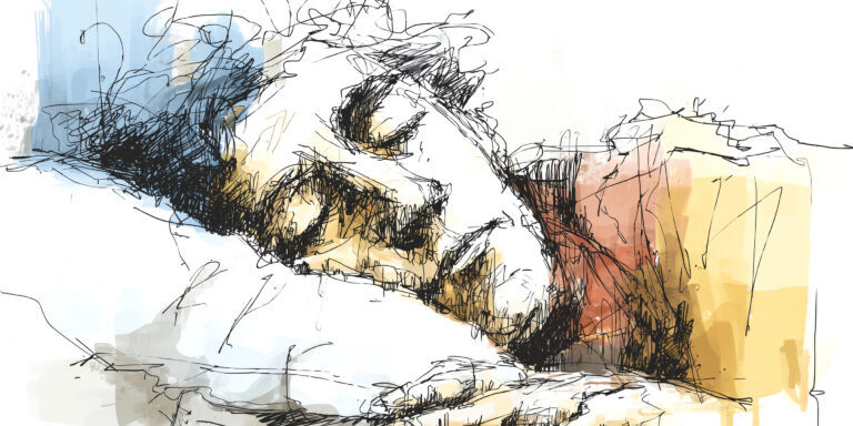 Slapend op een kussen