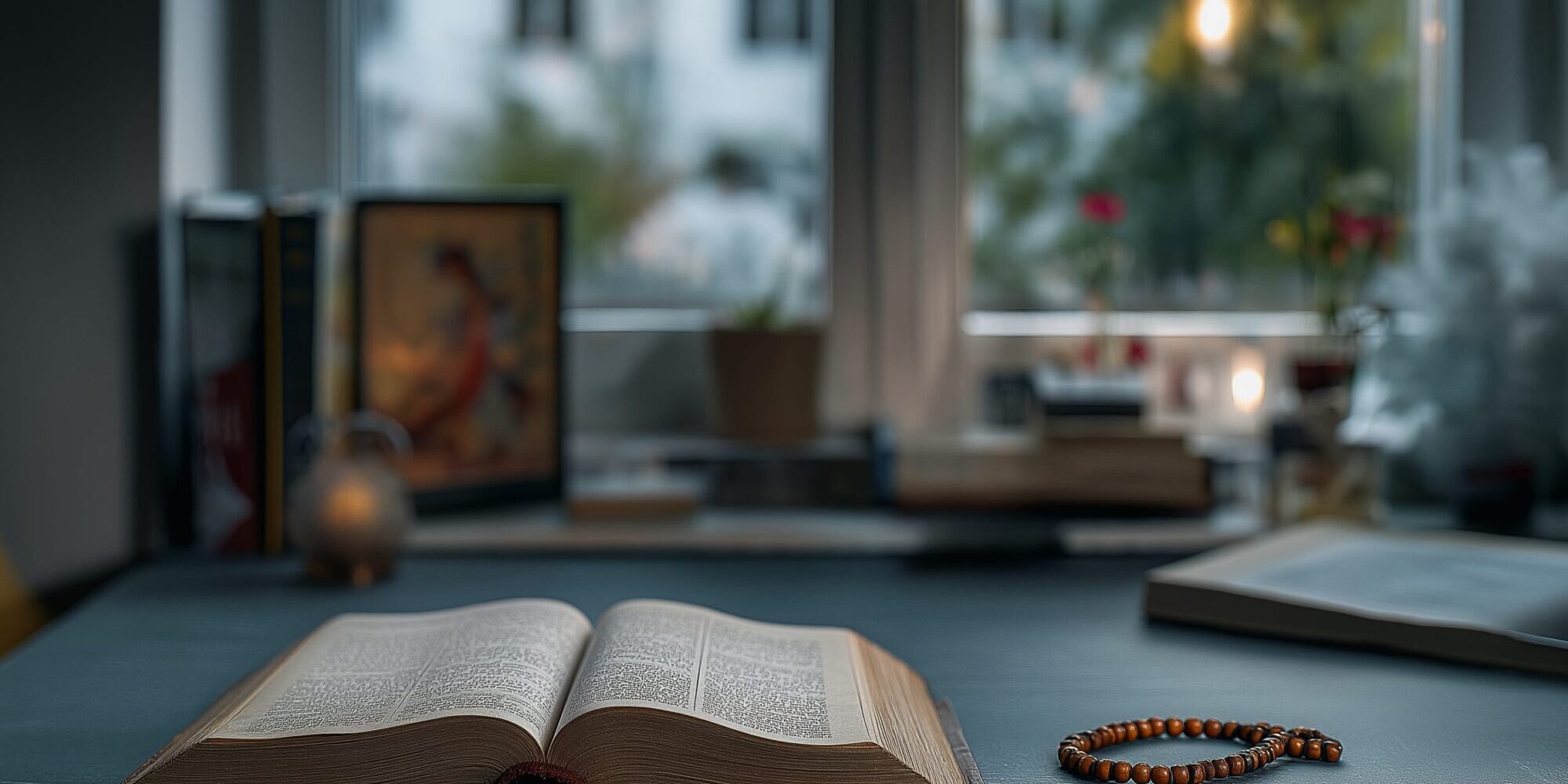 Tafel met opengeslagen bijbel