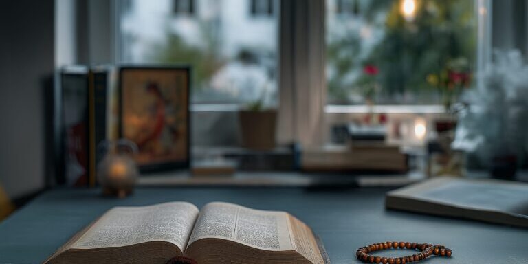 Tafel met opengeslagen bijbel