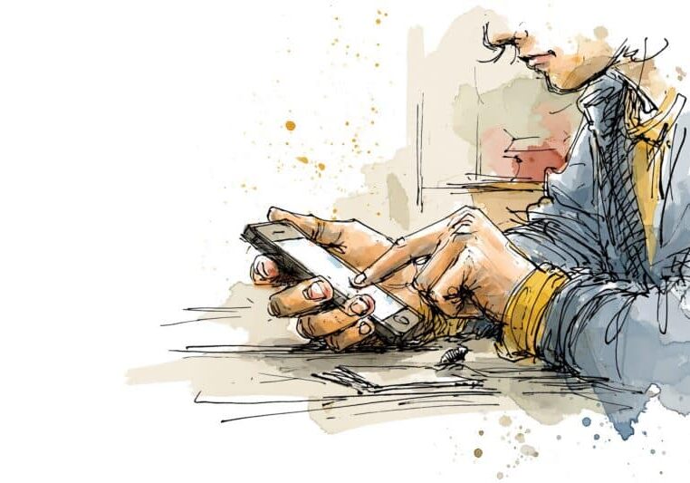 Tiener chat op mobiel