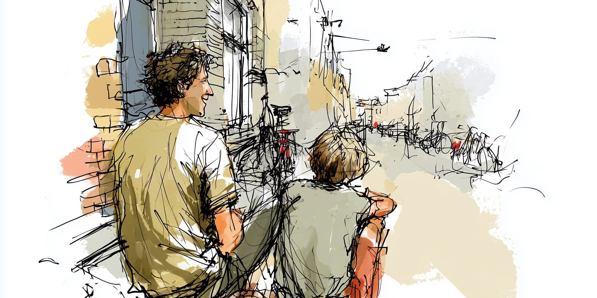 Volwassene en kind in gesprek