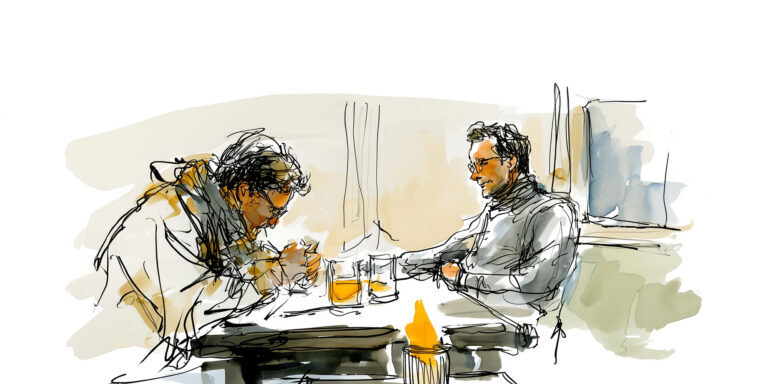 Vrienden in de pub