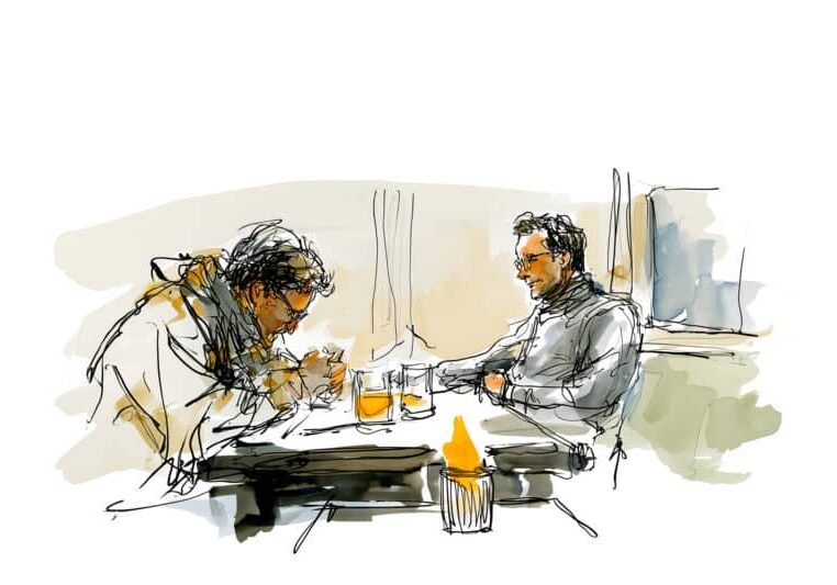 Vrienden in de pub