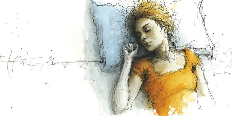 Vrouw slaapt in bed
