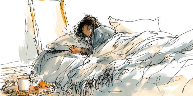 Vrouw slapend in bed