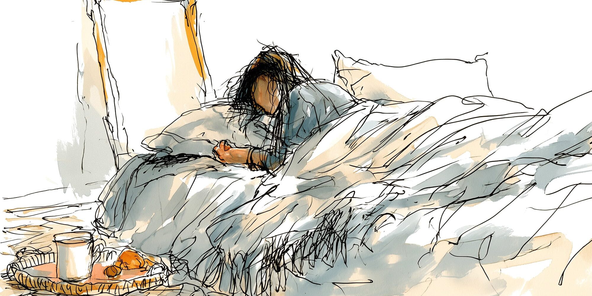 Vrouw slapend in bed